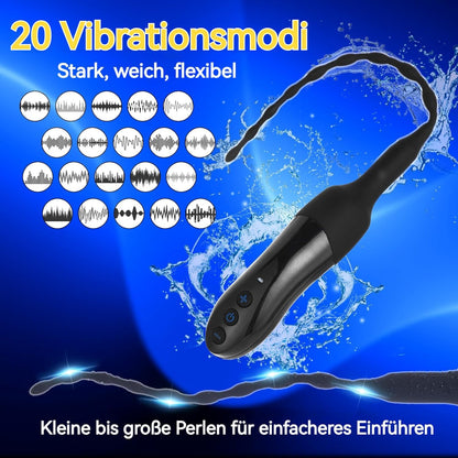 Urethral Dilators Penis Plug Trainer Vibrator Glans Stimulator with 20 Modes
