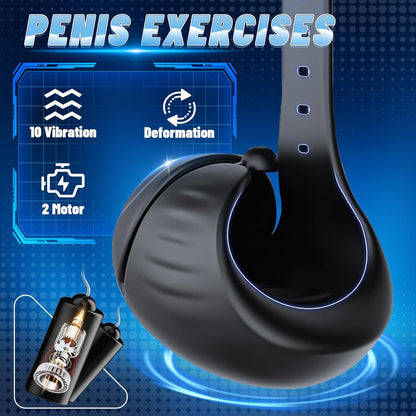 Electric Glans Trainer Penis Vibrator Stimulator with 9 Powerful Vibration Modes