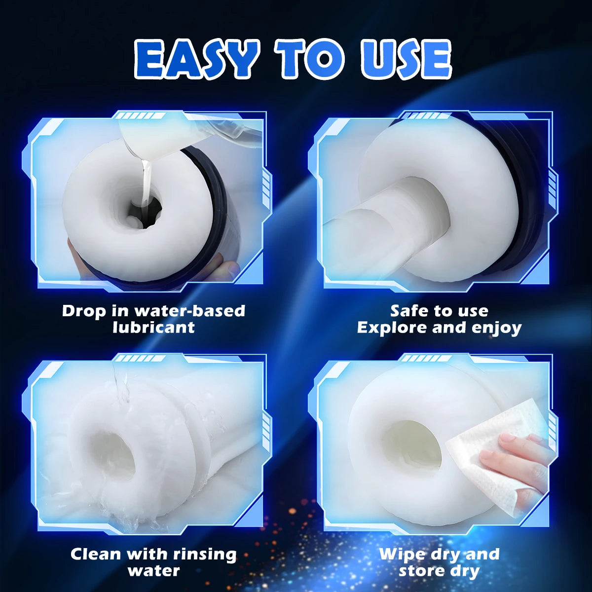 Automatic Masturbator Penis Stroker with 12 Vibrating & 4 Sucking Modes