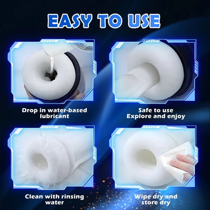 Automatic Masturbator Penis Stroker with 12 Vibrating & 4 Sucking Modes
