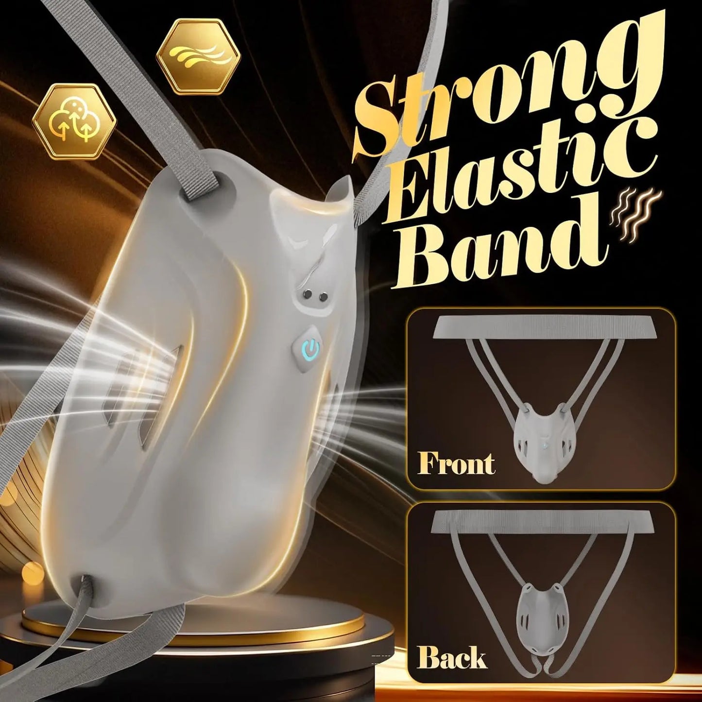 Portable Penis Cage Chastity Belt BDSM Protection Testicle Trainer with with 9 Modes & APP Control