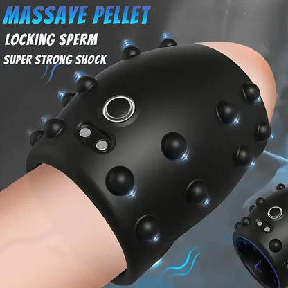 Penis Trainer Cock Ring Vibrator Stimulator Sleeve with 10 Vibration Modes