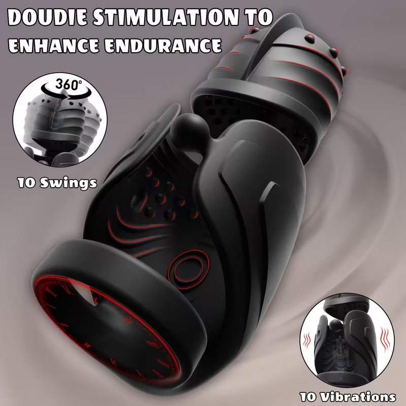 360° Wrapped Penis Trainer Vibrator Cock Ring with 10 Swing & 10 Vibrating Modes