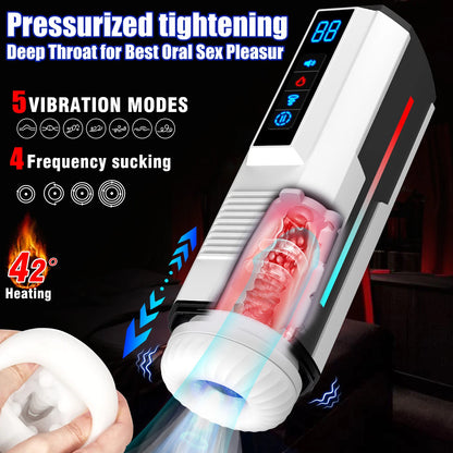 Automatic Masturbator Blowjob Machine with 7 Vibrating & 5 Sucking & Thrusting Modes