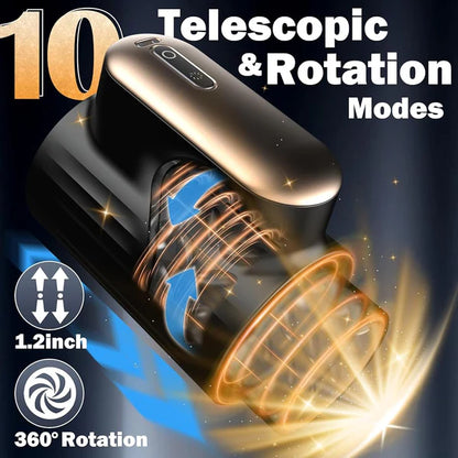 Automatic Masturbator Blowjob Stroker Penis Trainer with 10 Thrusting & Rotating Modes