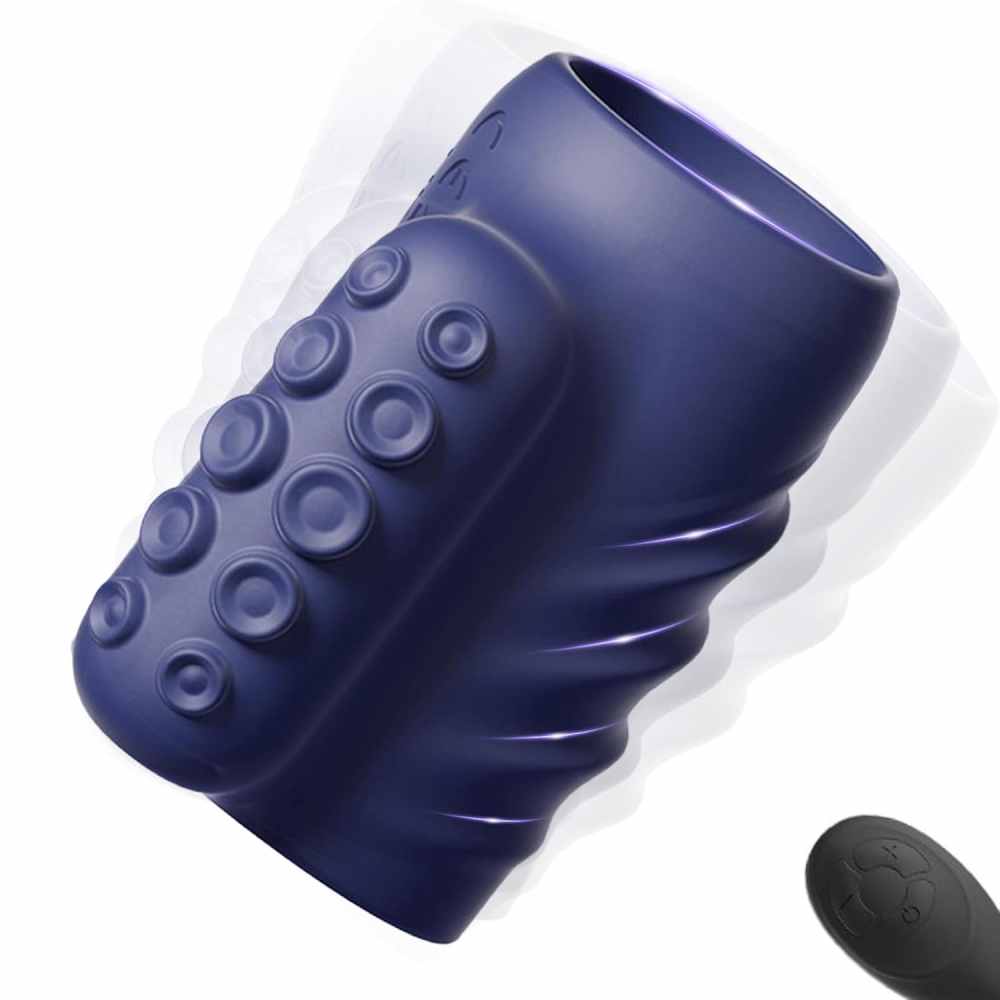 Penis Trainer Vibrator Cock Ring Sleeve Stimulator with 10 Vibration Modes
