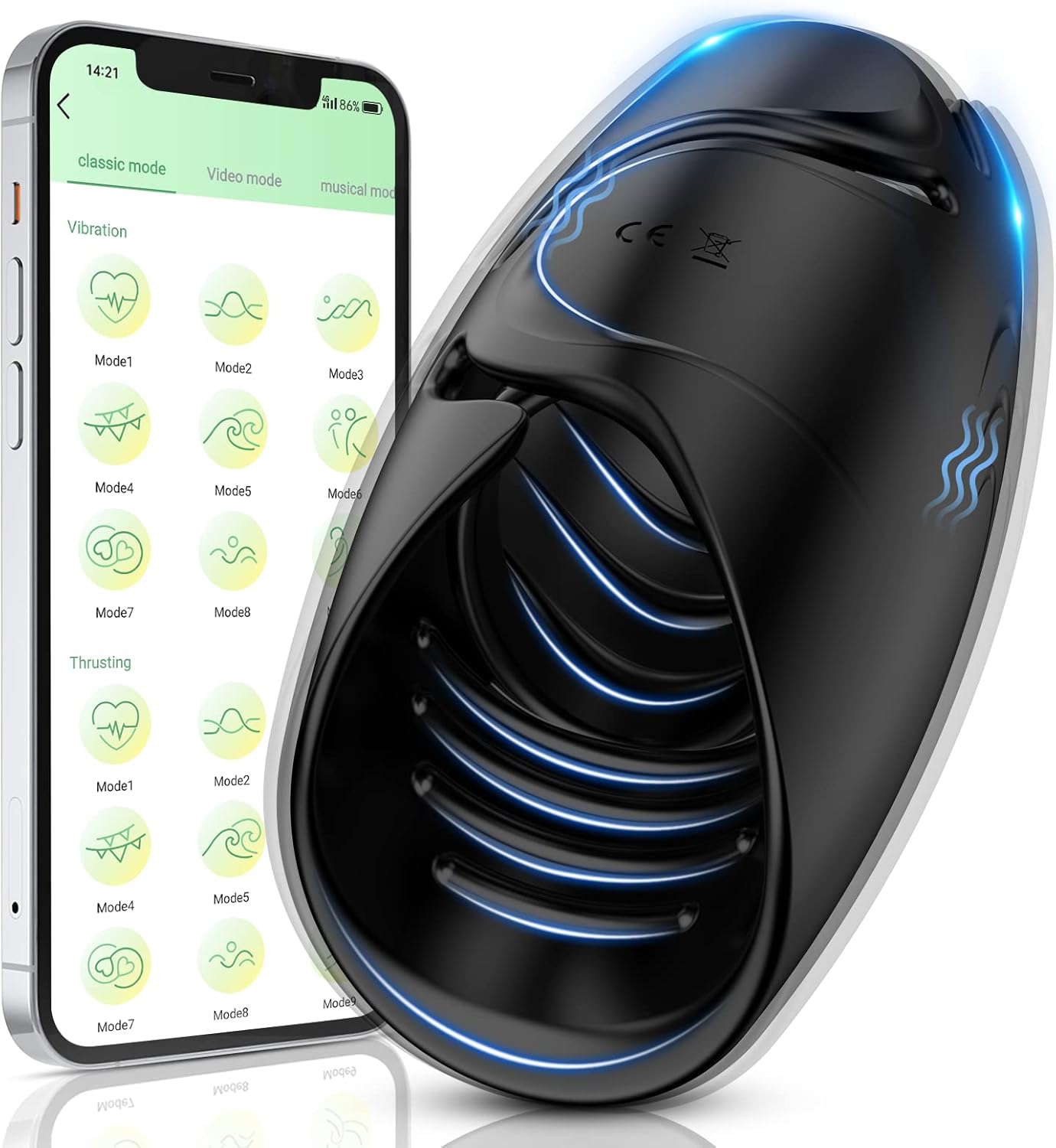 3 IN 1 Penis Trainer vibrator Glans Massager Masturbator with 9 Vibration Modes