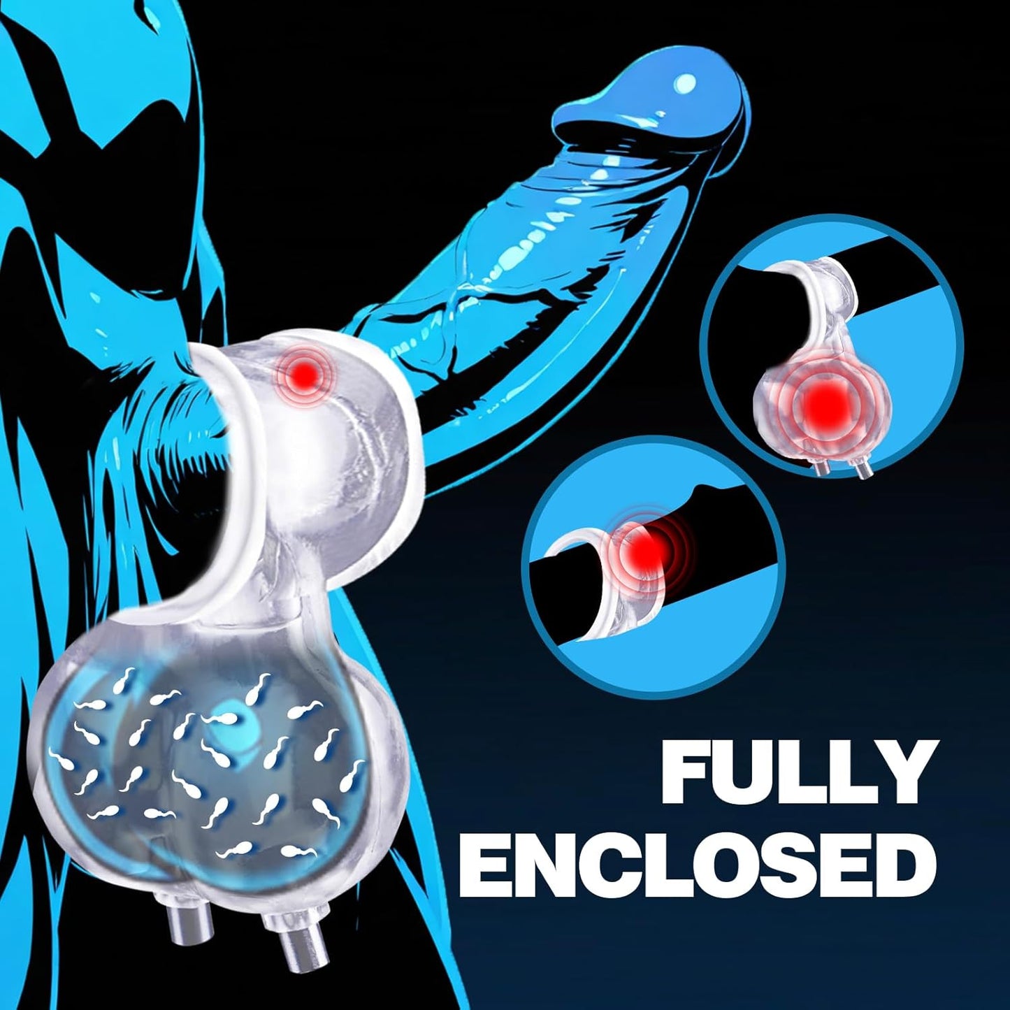 E-stim Testicles Crusher Male Chastity Devices with Multiple Electric Shock Modes