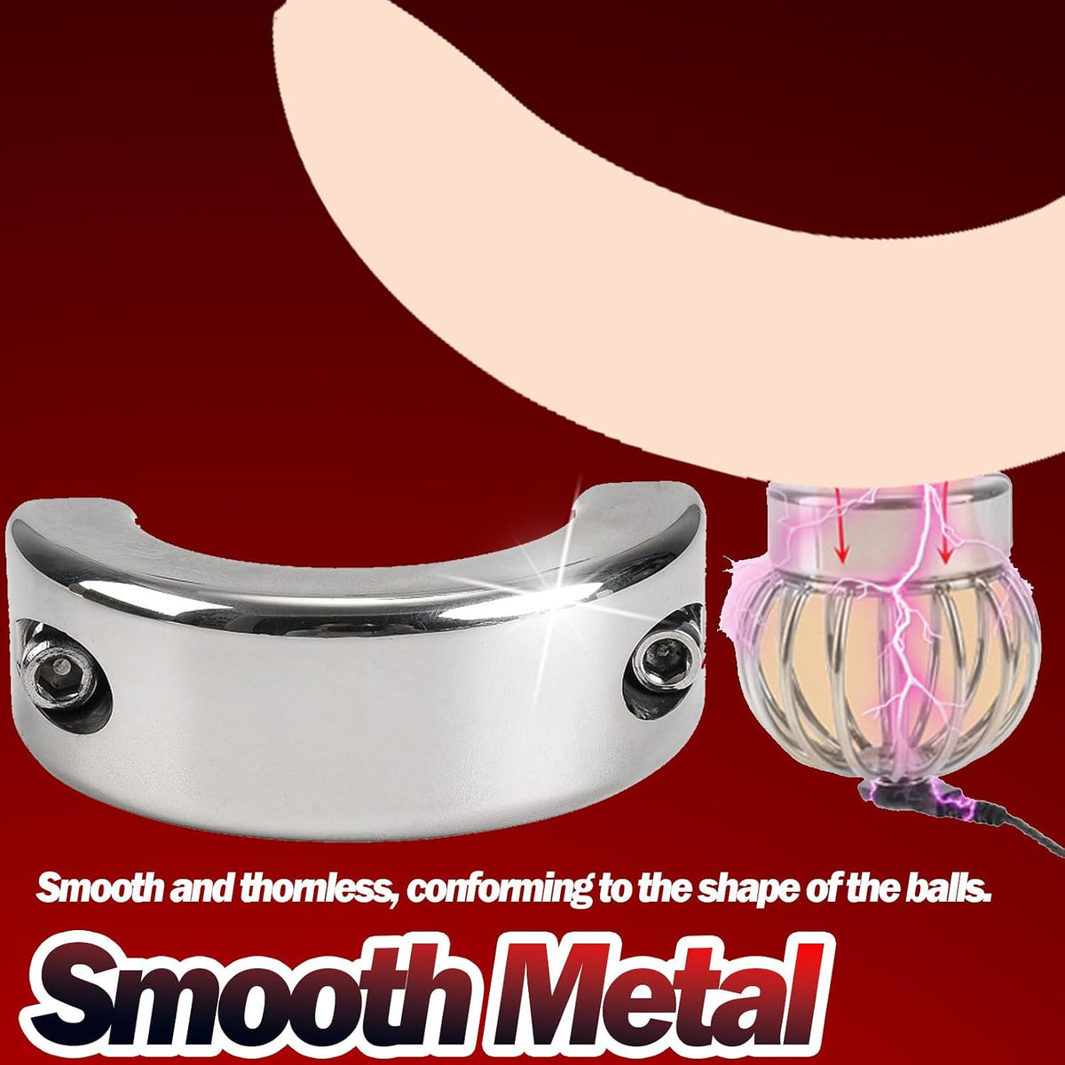 Electric Shock Chastity Testicle Crusher Cock Ball Testicle Stretcher with 4 Vibration Modes