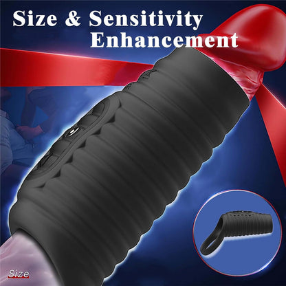 Wave-like Penis Trainer Vibrator Stimulator Sleeve Enhancer Masturbator with 10 Vibration Modes