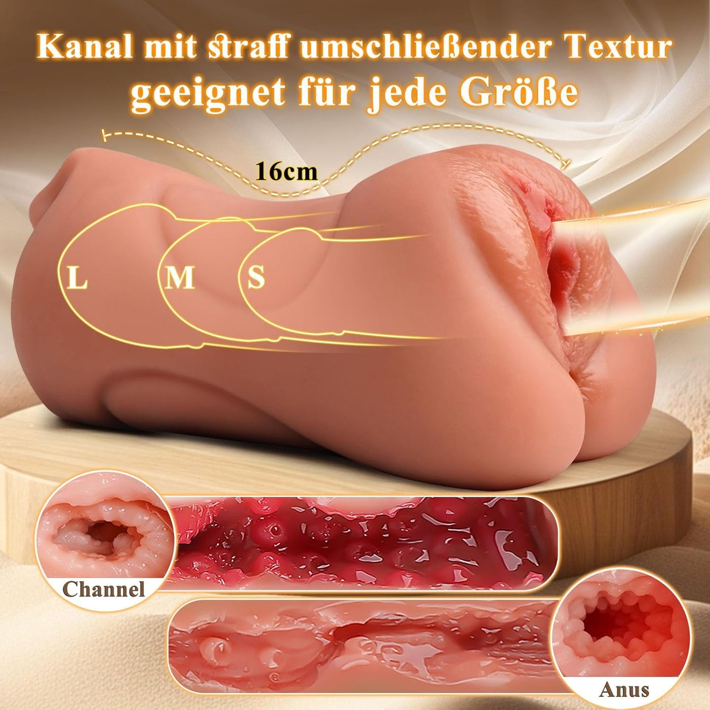 3 IN 1 Realistic Pocket Pussy Penis Trainer Oral Stroker Blowjob