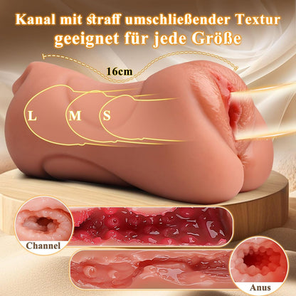 3 IN 1 Realistic Pocket Pussy Penis Trainer Oral Stroker Blowjob