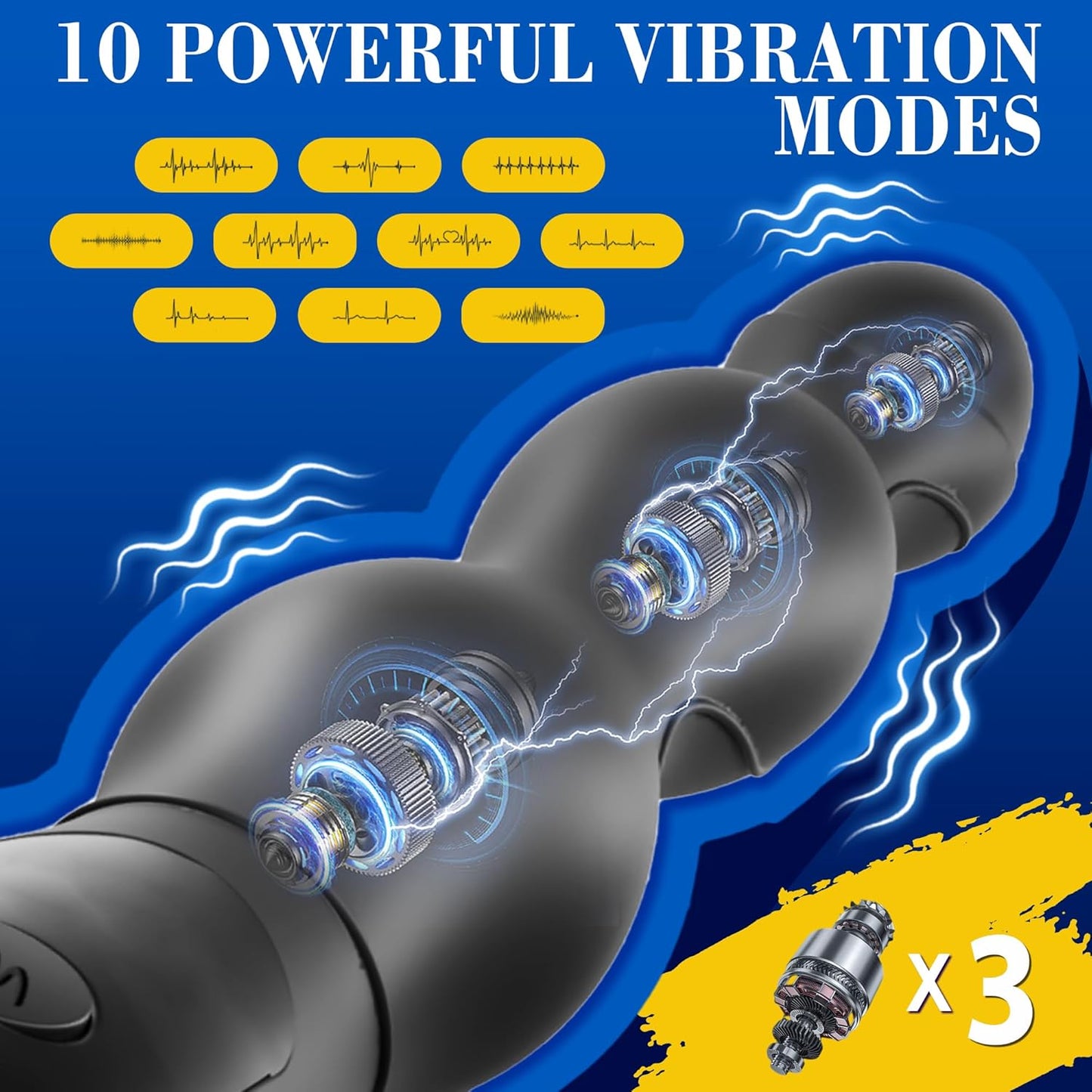 Estim Anal Vibrator Butt Plug Prostate Massager with 5 Electric Shock & 10 Vibrating & 3 Heating