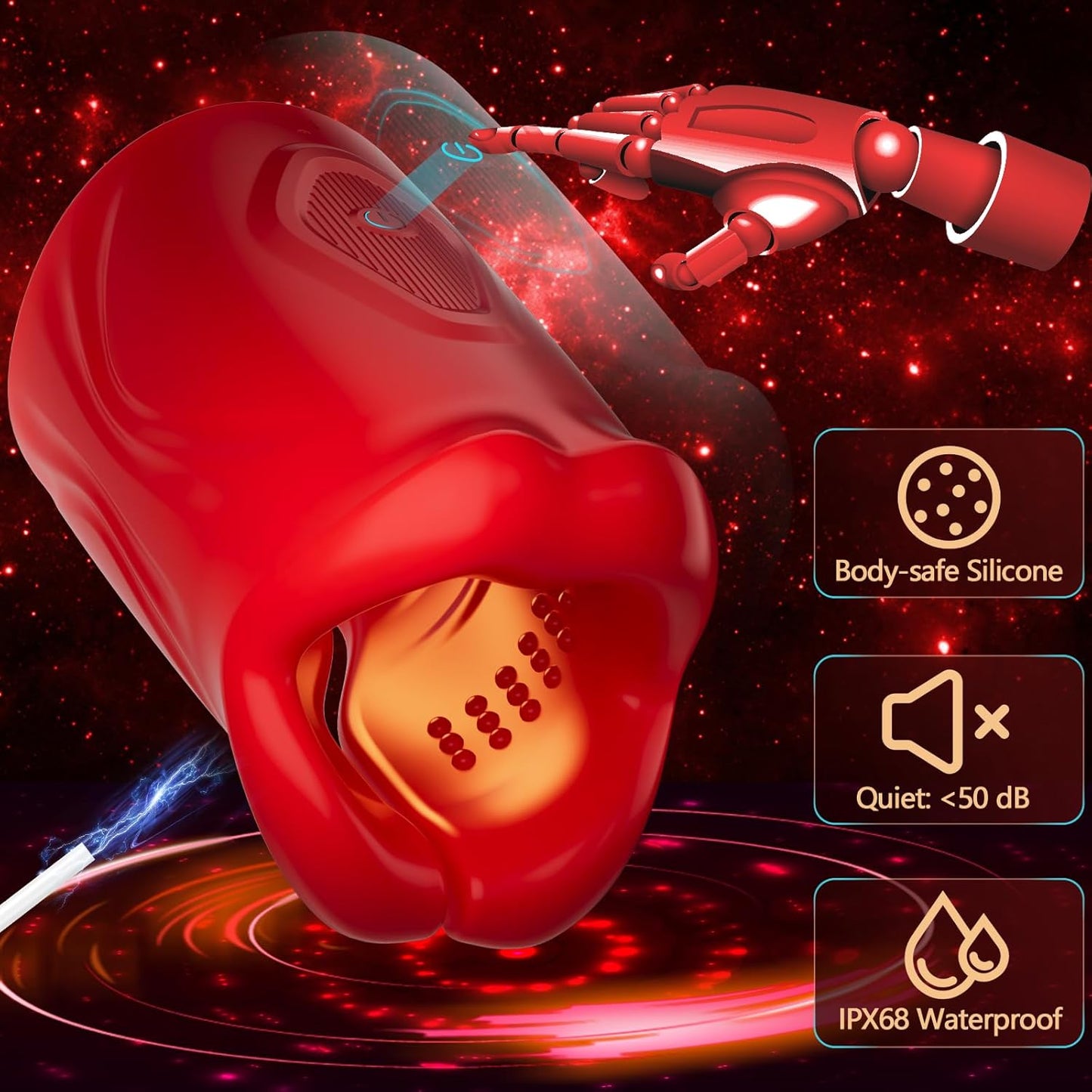 App Control Penis Stroker Trainer Blowjob Masturbator Sex Machine with 9 Vibration Modes