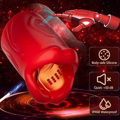 App Control Penis Stroker Trainer Blowjob Masturbator Sex Machine with 9 Vibration Modes