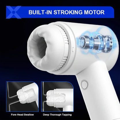 Electric Masturbator Penis Trainer Stroker Blowjob with 10 Suction & Vibration Modes