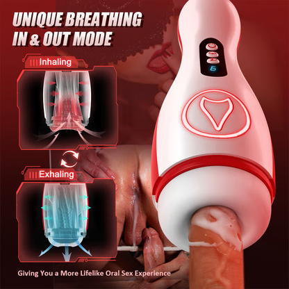 Automatic Masturbator Penis Pumpe Stroker with 3 Sucking & 7 Thrusting & Rotating & Vibrating