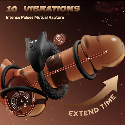 Dragon-Inspired Cock Ring Testicles Vibrator with 10 Powerful Vibration Modes