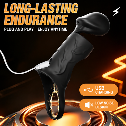 2 IN 1 Penis Ring Glans Trainer Vibrator Penis Sleeve Masturbator with 10 Vibration Modes