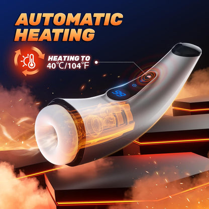 LCD Display Automatic Masturbator Blowjob with 9 Sucking & 9 Vibrating