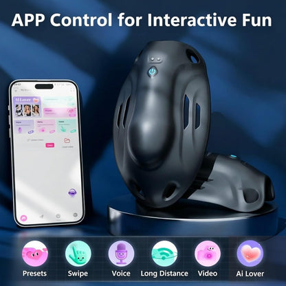 Electric Penis Trainer Vibrator Sets Chastity Cage Glans Stimulator with 9 Vibration Modes