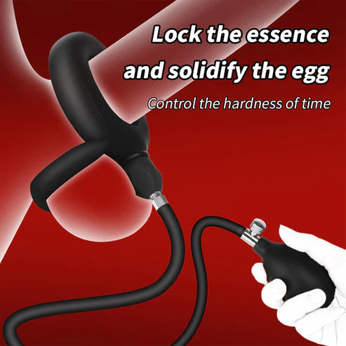 Inflatable Penis Trainer Cock Ring Exerciser with Adjustable Pump