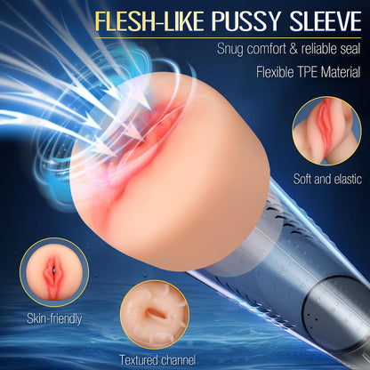 Electric Penis Massage Vacuum Pump Blowjob Masturbator with 5 Training Modes