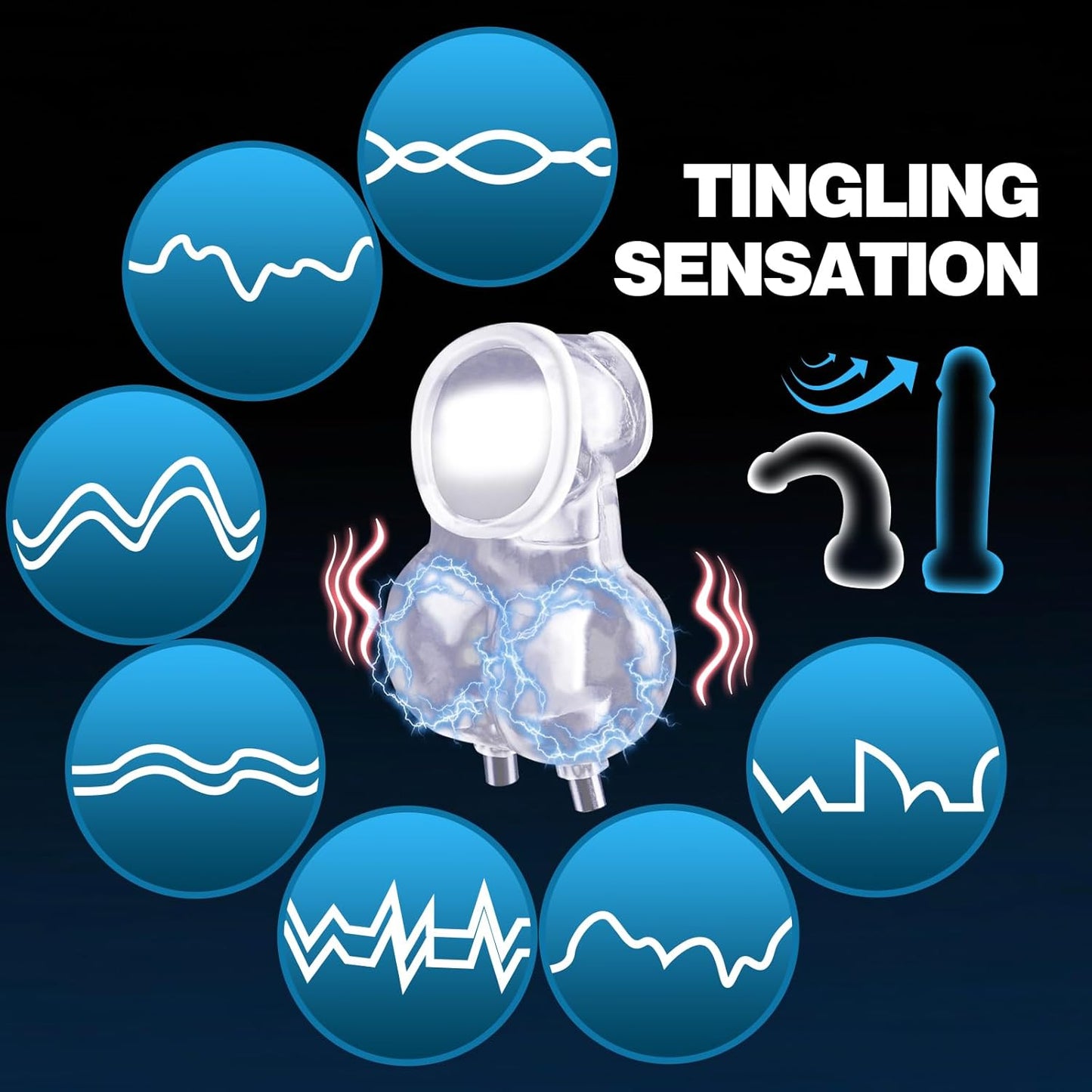 E-stim Testicles Crusher Male Chastity Devices with Multiple Electric Shock Modes