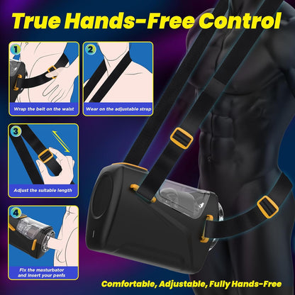 Wearable Stroker Sex Machine Milking Blowjob with 9 Thrusting & Vibrating Modes