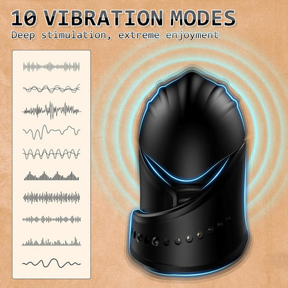 Adjustable Penis Trainer Glans Vibrator Masturbator with 10 Vibration Modes