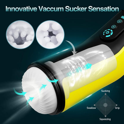 Automatic Masturbator Stroker Blowjob with 7 Vibrating & 7 Sucking & Heating Modes