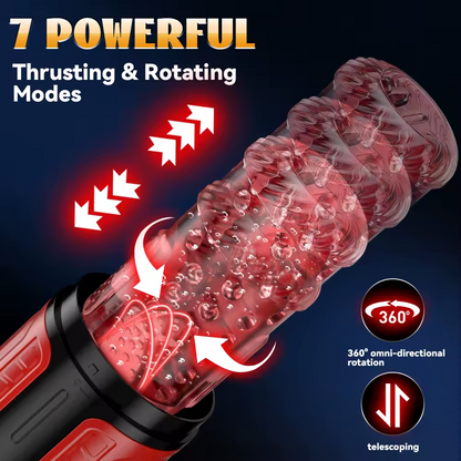 Automatic Masturbator Penis Pump Stroker Blowjob with 7 Thrusting & Rotation Modes