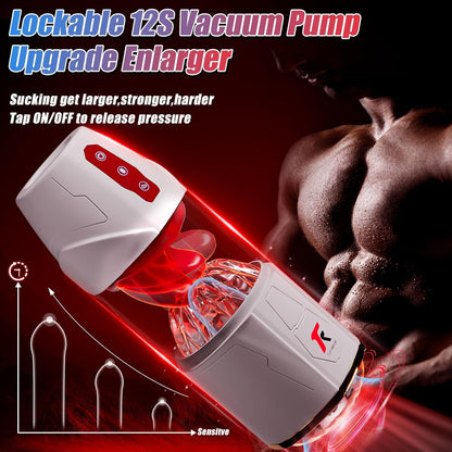 Automatic Masturbator Penis Pump Blowjob with 10 Suction & 10 Tongue Licking Modes