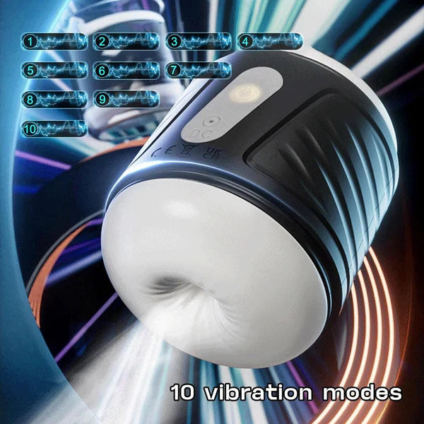 AUTO Penis Trainer Pocket Stroker Blowjob Masturbator with 10 Powerful Vibrators