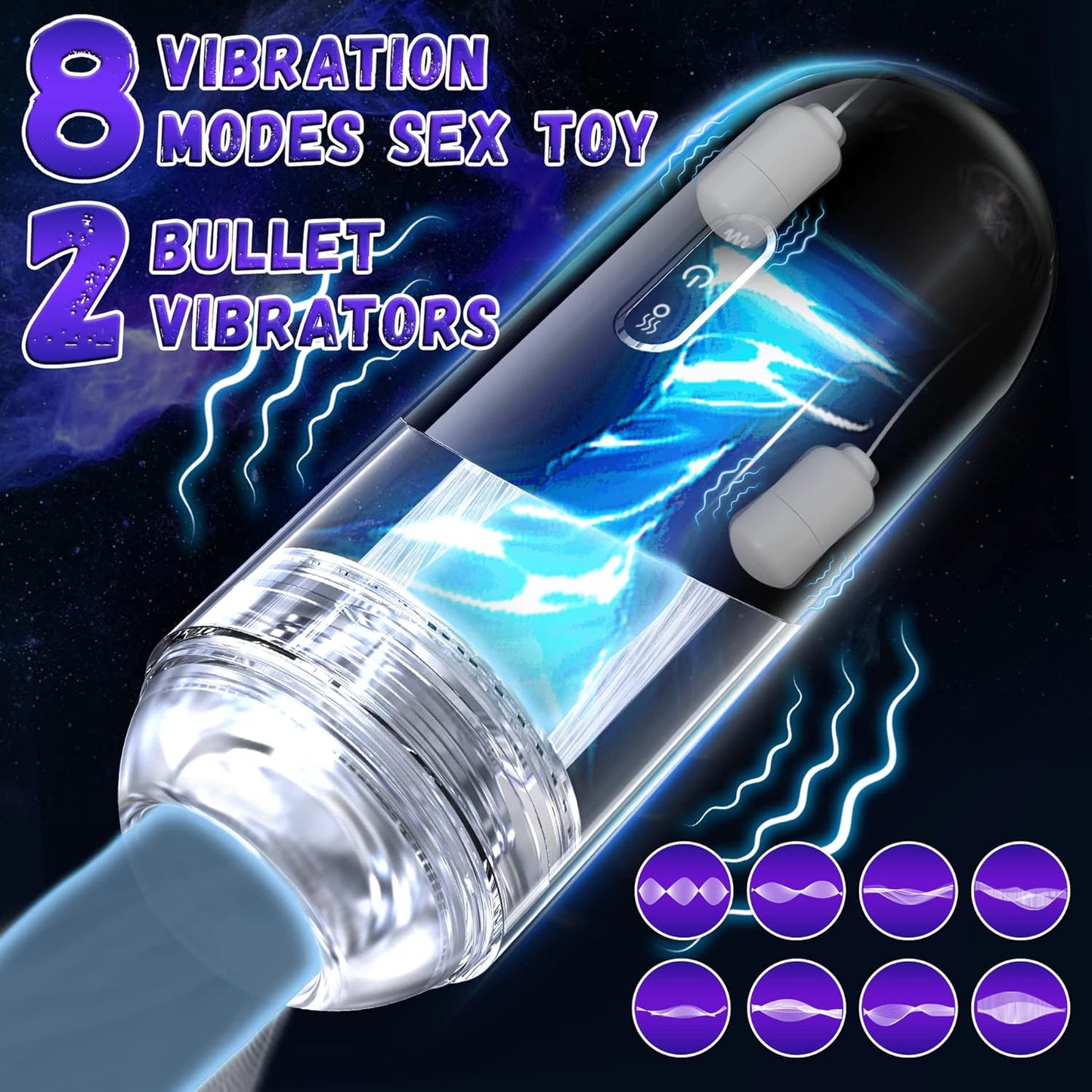 3 IN 1 Automatic Male Masturbator Stroker with 10 Vibrating & 5 Sucking Modes