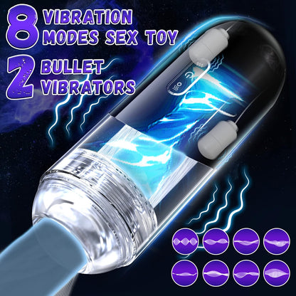 3 IN 1 Automatic Male Masturbator Stroker with 10 Vibrating & 5 Sucking Modes