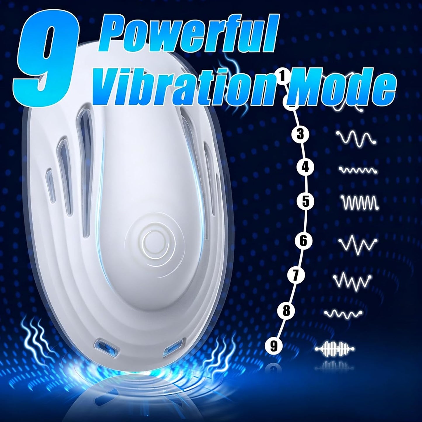 Penis Trainer Vibrator Bondage Cage Glans Stimulator with 9 Vibration & Heating Modes