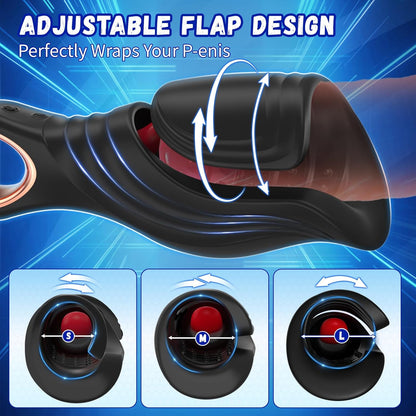 4 IN 1 Penis Trainer Glans Vibrator Blowjob with 10 Licking & Vibration Modes
