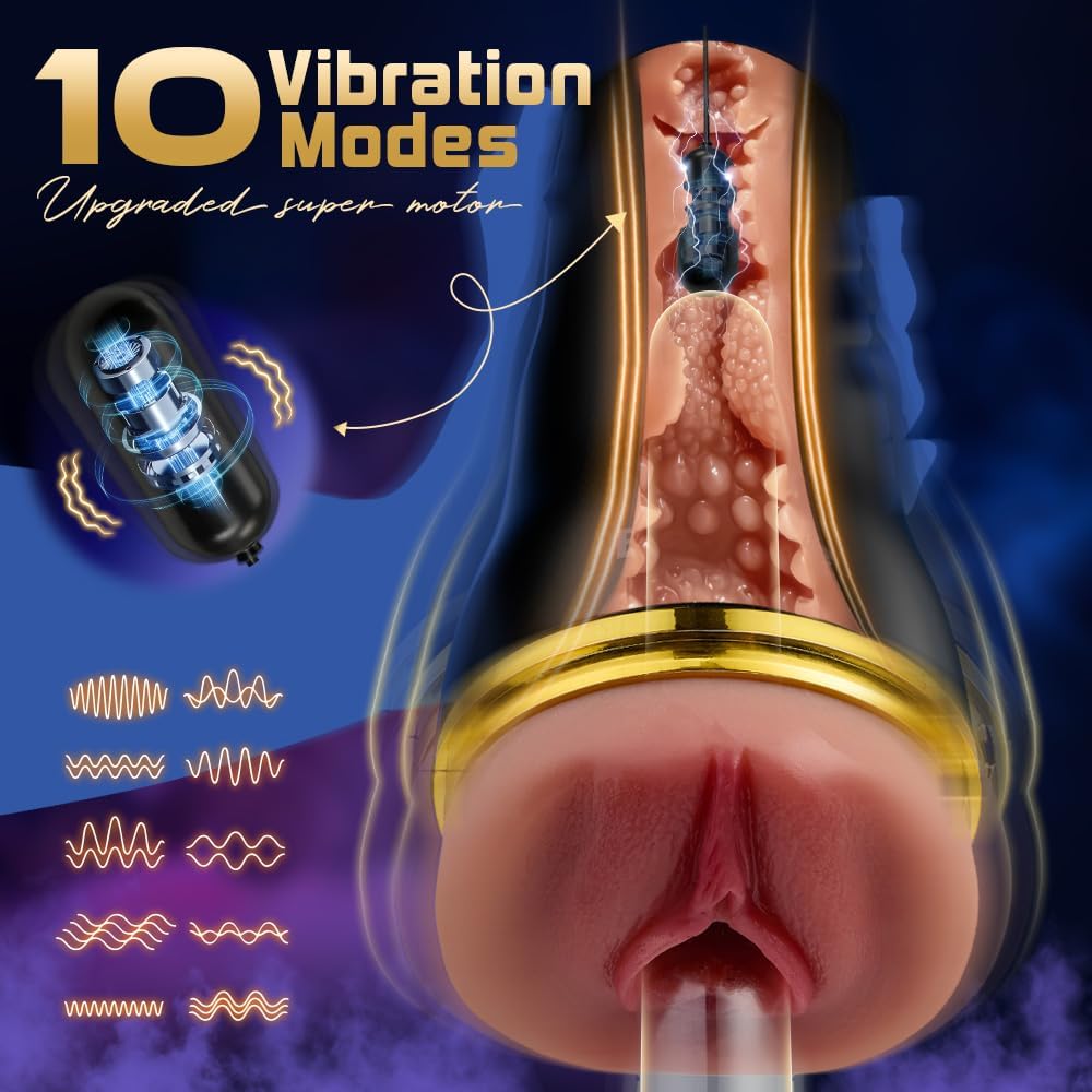 Automatic Pocket Pussy Stroker Blowjob Masturbator with 5 Sucking & 10 Vibrating Modes