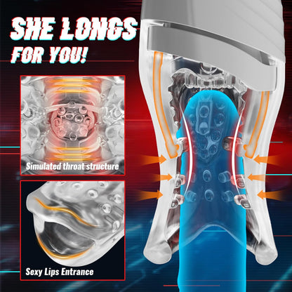 Automatic Penis Trainer Glans Vibrator Masturbator with 5 Bites & 8 Vibration Modes