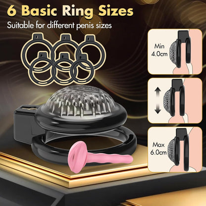 Chastity Cage Soft Chastity Cage Men's Size Better with 6 Penis Rings
