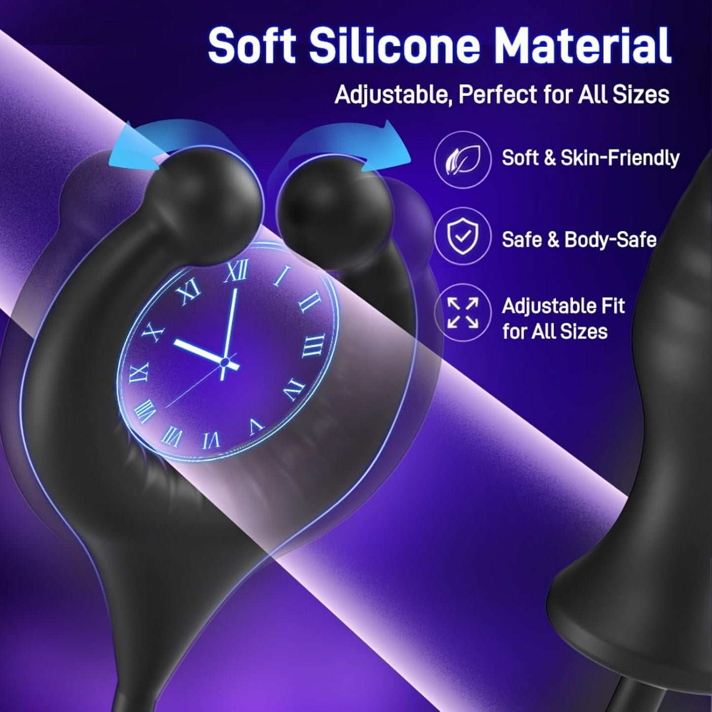Anal Vibrator Dildo Prostate Stimulator Penis Ring with 10 Vibration Modes