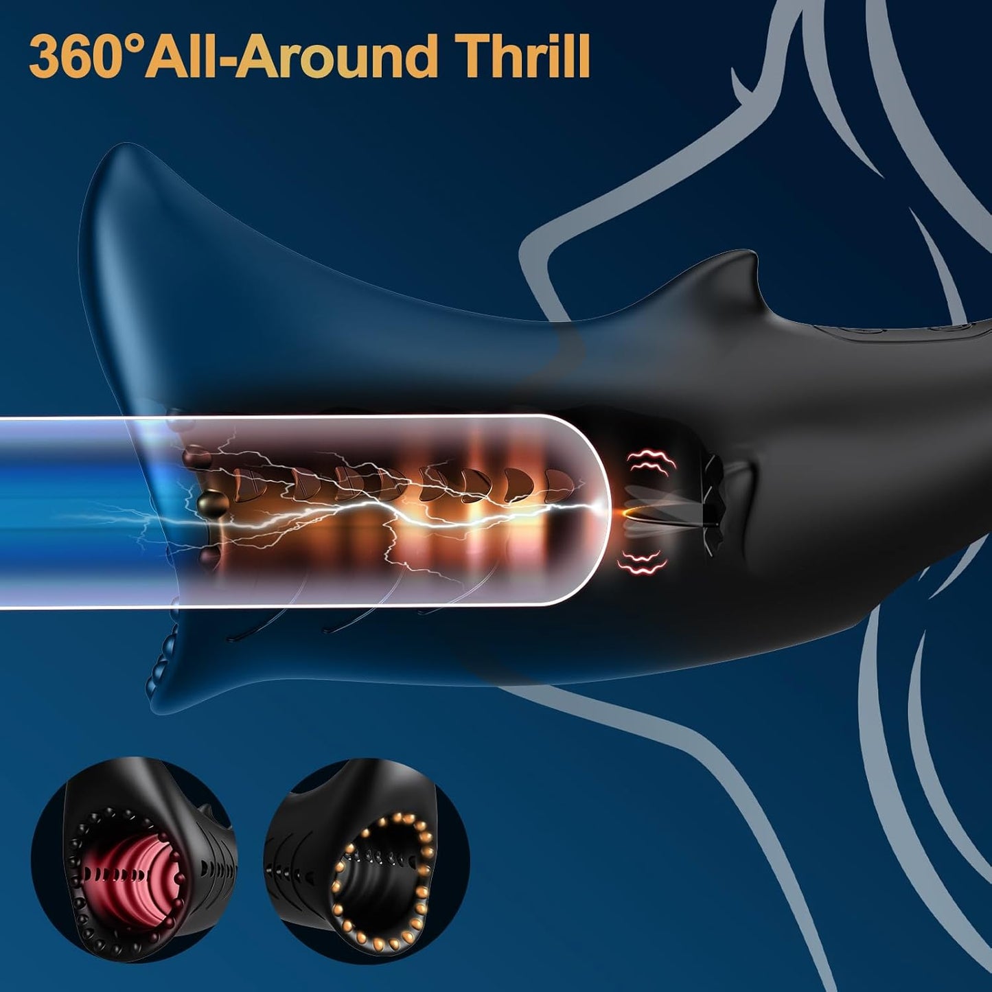 360° Full-Surround Oral Penis Trainer Vibrator Glans Stimulator with 10 Vibration Modes