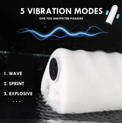 3 Pussy Passages Realistic Penis Glans Stimulator Masturbator with 10 Vibration Modes