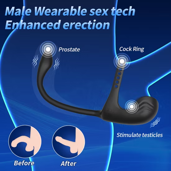 3 IN 1 Anal Plug Vibrator Testicle Taint Stimulator Cock Ring with 10 Vibrations