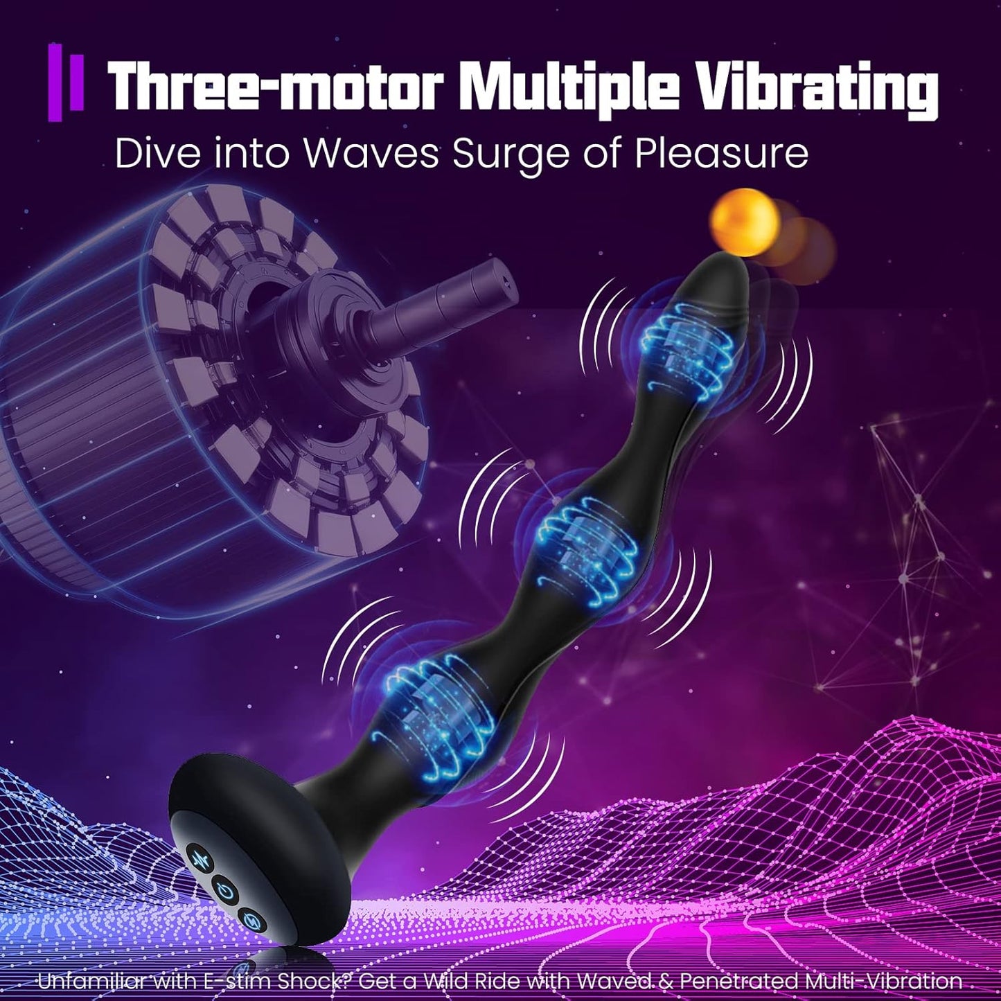 E-stim Anal Vibrator Prostate Massager with 5 Electric Shock Intensities 10 Vibration Modes