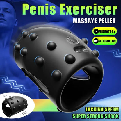 Penis Trainer Cock Ring Vibrator Stimulator Sleeve with 10 Vibration Modes