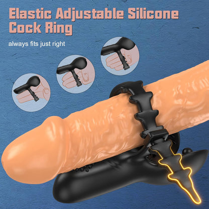 Adjustable Penetration Penis Trainer Glans Massager with 9 Vibration Modes