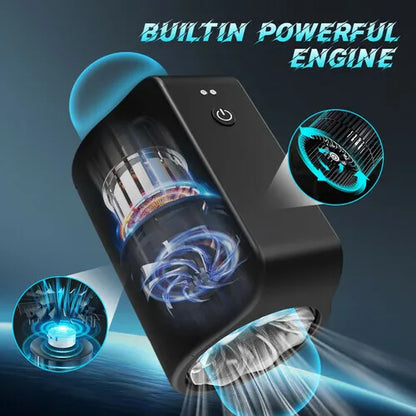 2 IN 1 Automatic Masturbator Penis Trainer with 7 Thrusting & Rotating & 7 Vibrating