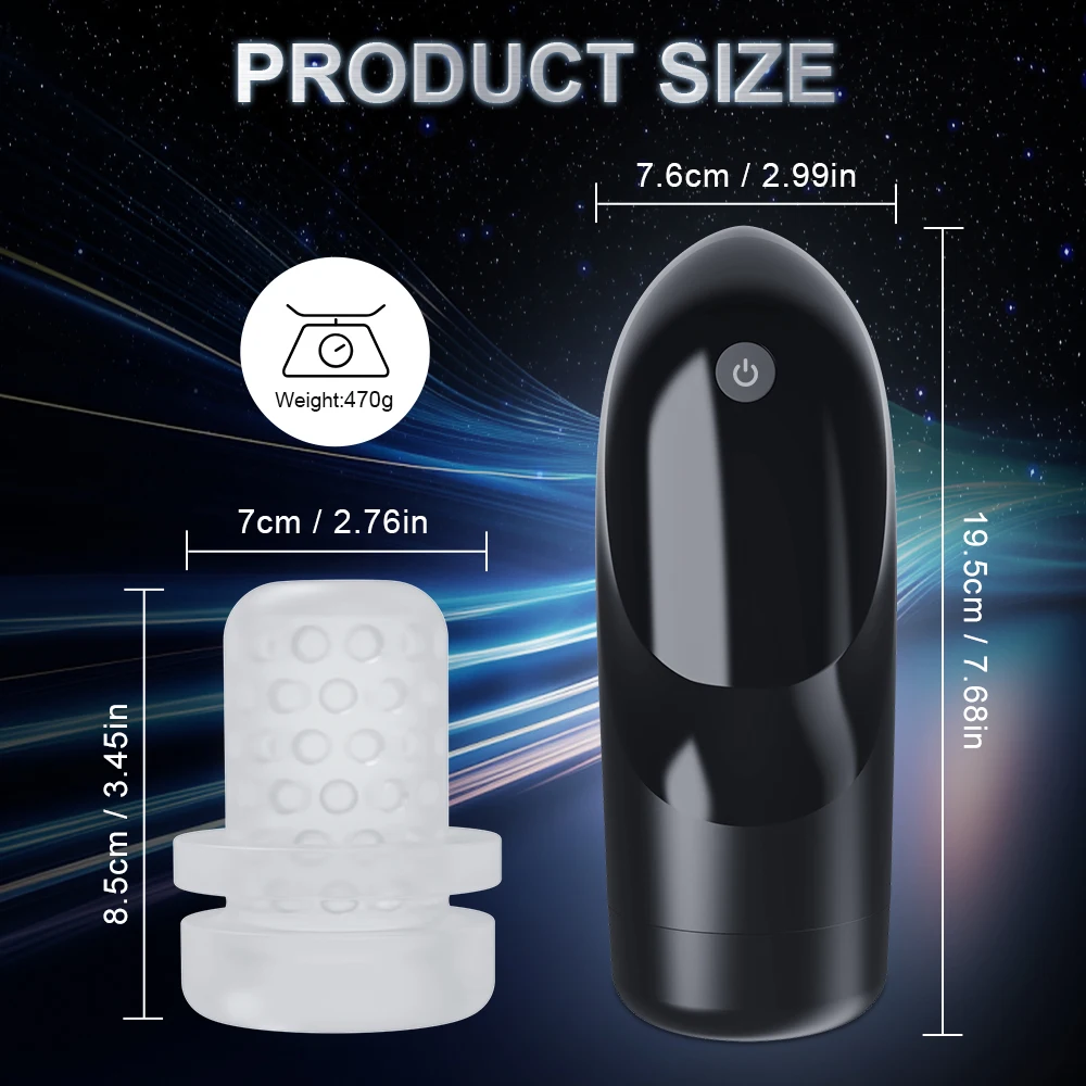 Automatic Masturbator Pocket Pussy Stroker Machine with 3 Vibration & 9 Suction Modes